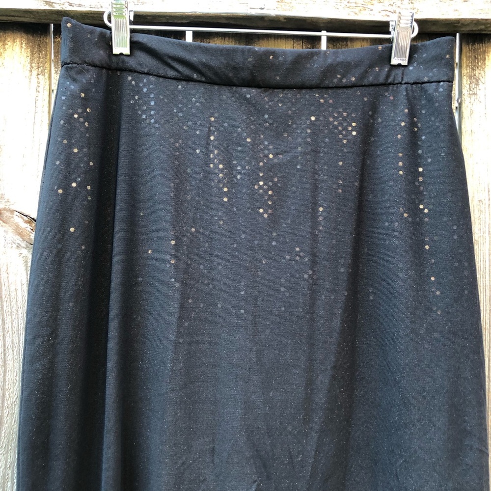 Vintage Onyx Nite by Wendye Chaitin Sparkle Maxi Skirt Size 10 Back Slit Formal - Picture 2 of 13